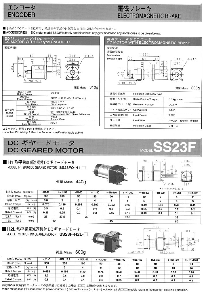 DC GEARED MOTOR SS23F 1